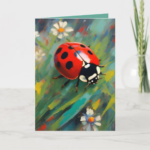 Tarjeta de felicitación de mariquita