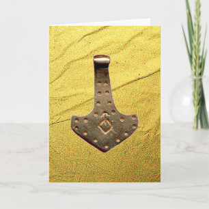 Tarjeta de felicitación de Martillo de Thor de Oro