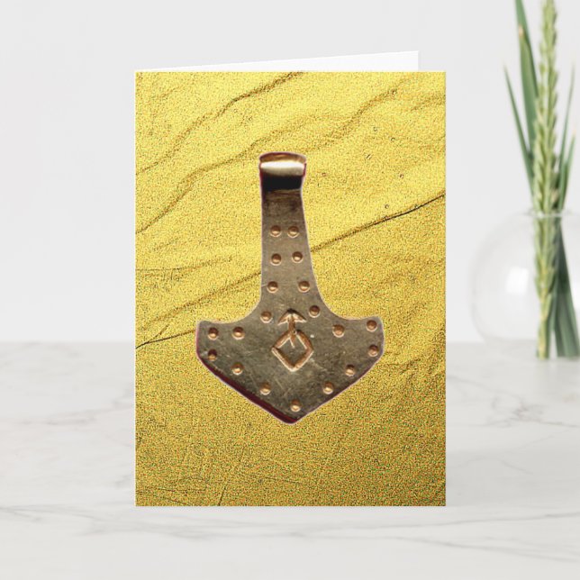 Tarjeta de felicitación de Martillo de Thor de Oro (Anverso)