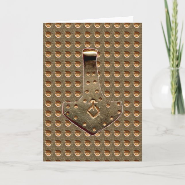 Tarjeta de felicitación de Martillo de Thor de oro (Anverso)