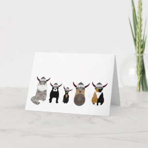 Tarjeta de felicitación de mascotas Viking