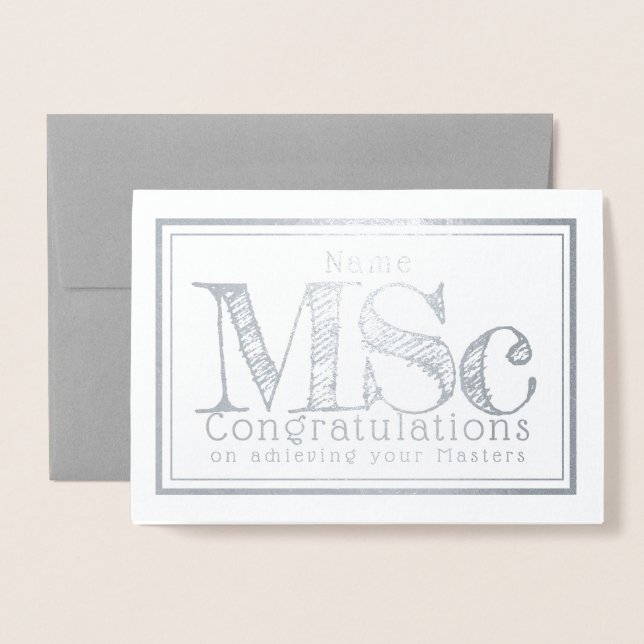 Tarjeta de felicitación de Master of Science (Anverso con sobre)