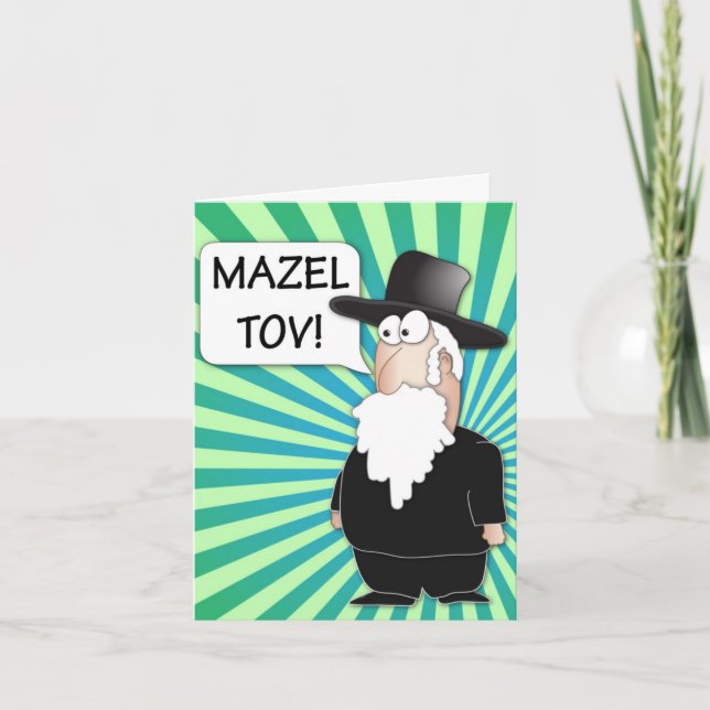 Tarjeta de felicitación de Mazel Tov - dibujo (Anverso)