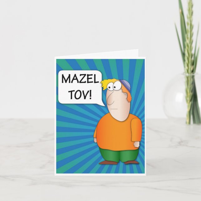Tarjeta de felicitación de Mazel Tov - dibujo (Anverso)