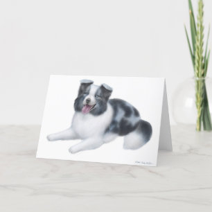 Tarjeta de felicitación de Merle Azul de Collie Fr