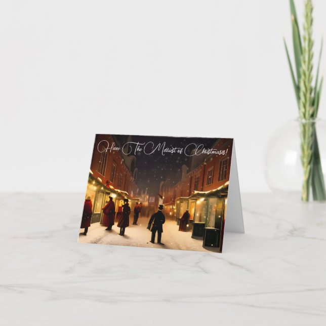 Tarjeta de felicitación de Merriest of Christmases (Anverso)