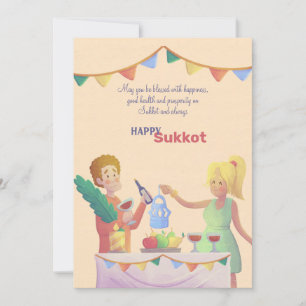 Tarjeta de felicitación de mesa Sukkot