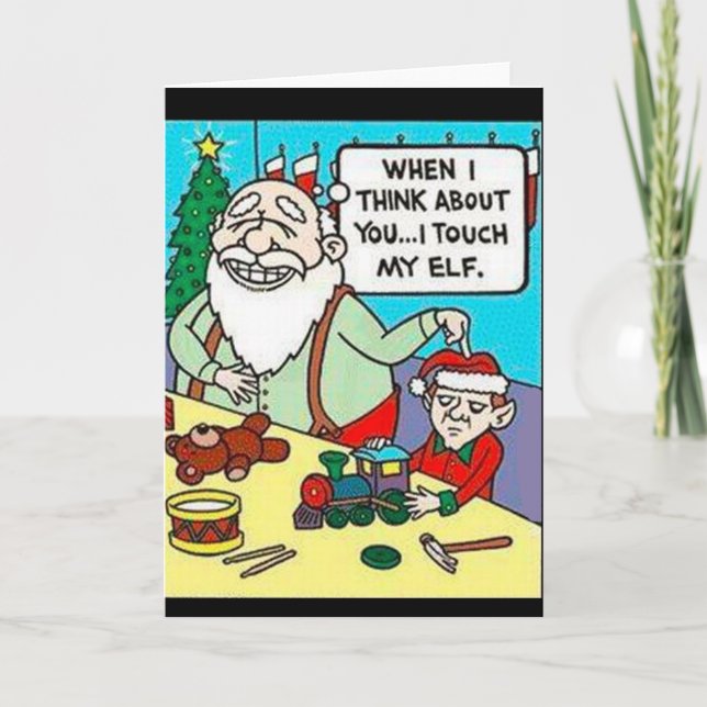 Tarjeta de felicitación de mi duende de Santa "yo (Anverso)