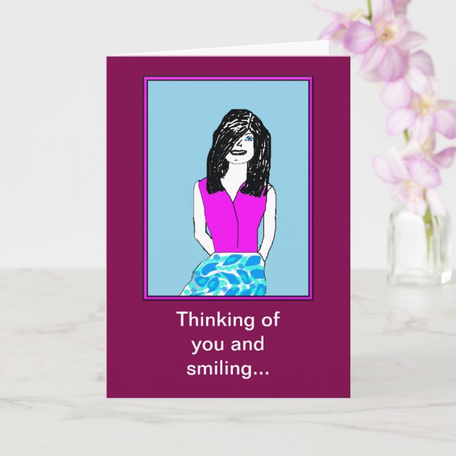 Tarjeta de felicitación de Miss You Sonriente (Orquídea)