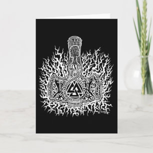 Tarjeta de felicitación de Mjolnir - de Valknut