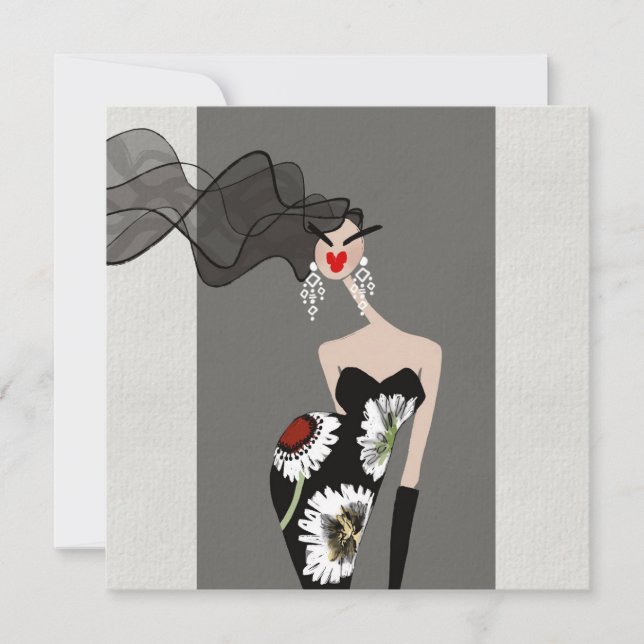 Tarjeta de felicitación de moda de elegancia desve (Anverso)