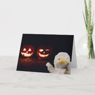 Tarjeta de Felicitación de Momia de Halloween.