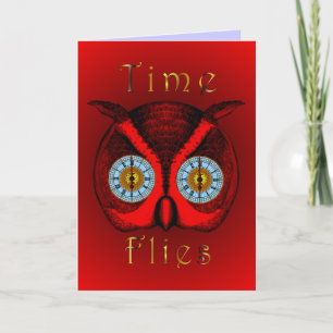 Tarjeta de felicitación de moscas de tiempo