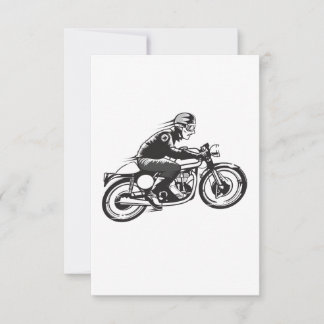Tarjeta de felicitación de motocicleta de época