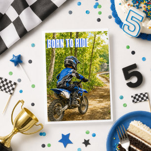Tarjeta de felicitación de Motocross para niños en