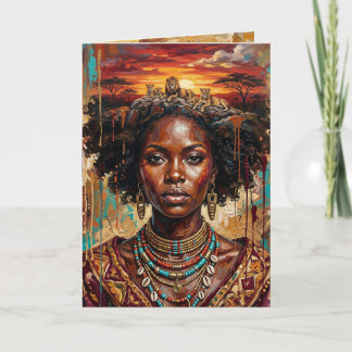 Tarjeta de Felicitación de Mujer Africana, Arte de
