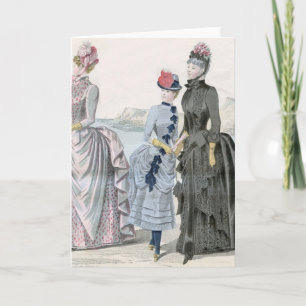 Tarjeta de felicitación de mujeres victorianas fra