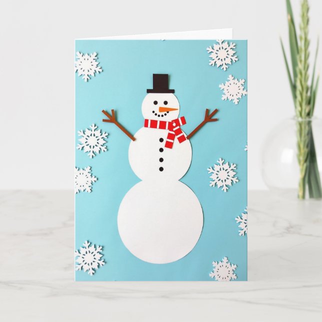 Tarjeta de Felicitación de Muñeco de Nieve de Invi (Anverso)