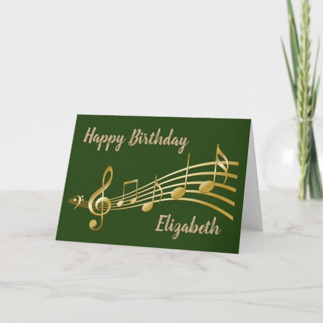 Tarjeta de felicitación de música "Happy Birthday" (Anverso)