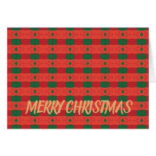 Tarjeta de Felicitación de Navidad a Rayas Rojas y