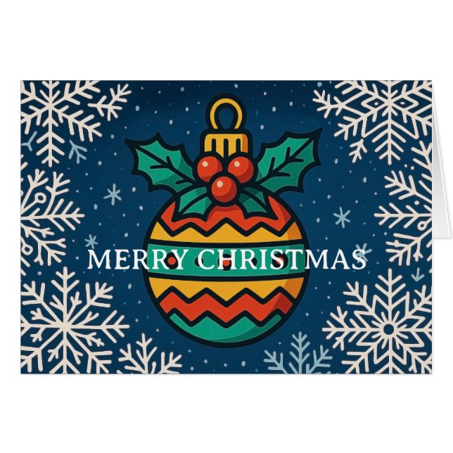 Tarjeta de felicitación de Navidad alegre (Anverso (Horizontal))