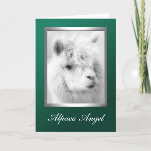Tarjeta de Felicitación de Navidad Angel Alpaca Ve