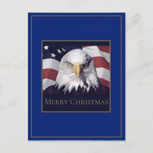 Tarjeta de Felicitación de Navidad Bandera America (Anverso)
