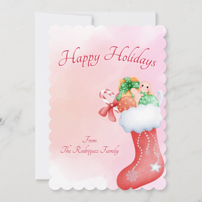 TARJETA DE FELICITACIÓN DE NAVIDAD BOHO (Anverso)