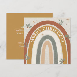 Tarjeta de Felicitación de Navidad Boho Arcoíris