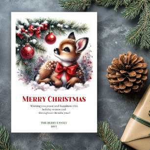 Tarjeta de Felicitación de Navidad Bosque Nevado c