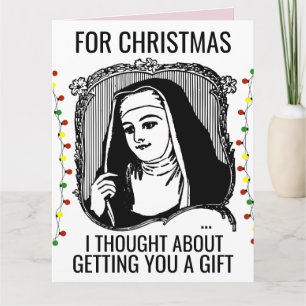TARJETA DE FELICITACIÓN DE NAVIDAD CATÓLICA MONJA 