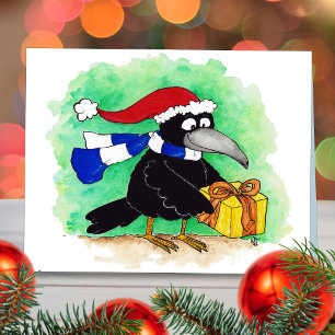 tarjeta de felicitación de Navidad CHRISTMAS CROW 
