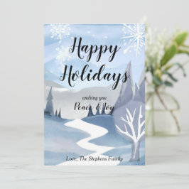 Tarjeta de Felicitación de Navidad con Acuarela de