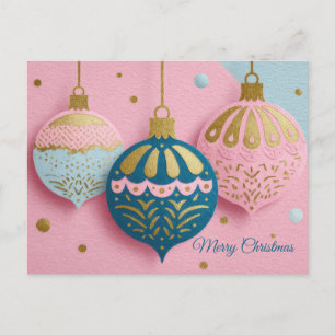 Tarjeta de Felicitación de Navidad con Adornos Fes