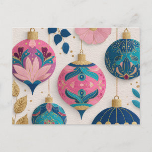 Tarjeta de Felicitación de Navidad con Adornos Fes