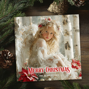 tarjeta de felicitación de Navidad con ángel victo