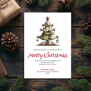 Tarjeta de felicitación de Navidad con árbol de es