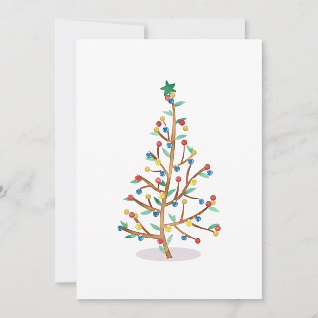 Tarjeta de Felicitación de Navidad con Árbol de Na (Anverso)