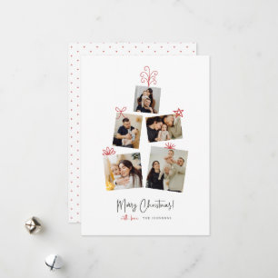 Tarjeta de felicitación de Navidad con árbol de re