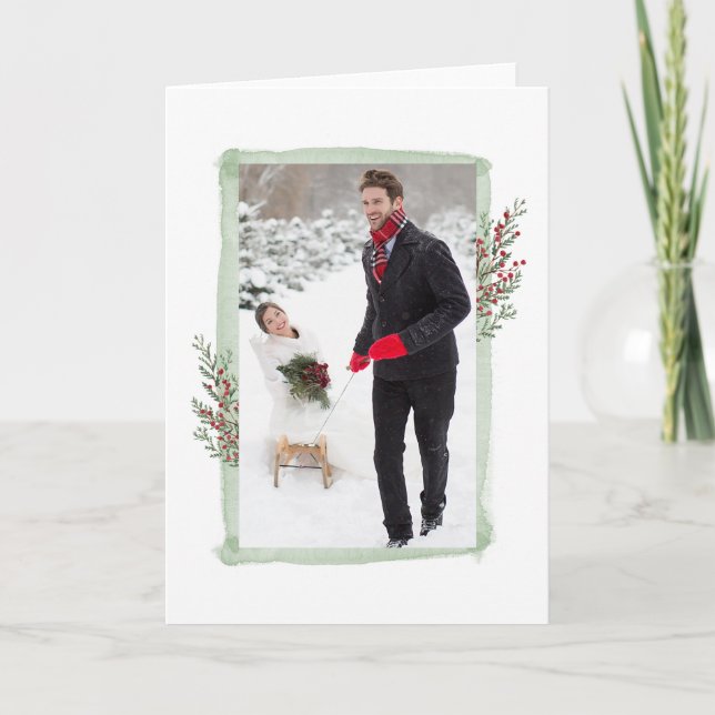 Tarjeta de Felicitación de Navidad con Foto (Anverso)