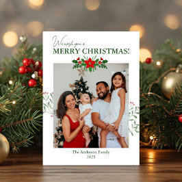 Tarjeta de Felicitación de Navidad con Foto de Poi