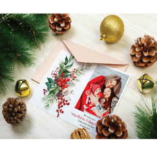 Tarjeta de Felicitación de Navidad con Foto de Vac