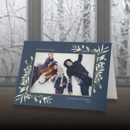 Tarjeta de Felicitación de Navidad con Foto Elegan