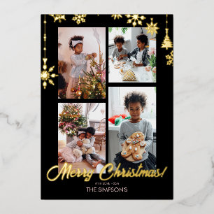 Tarjeta de Felicitación de Navidad con Foto Letr