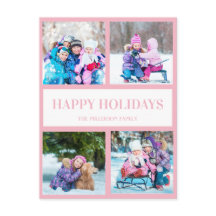 Tarjeta de Felicitación de Navidad con Foto Multi