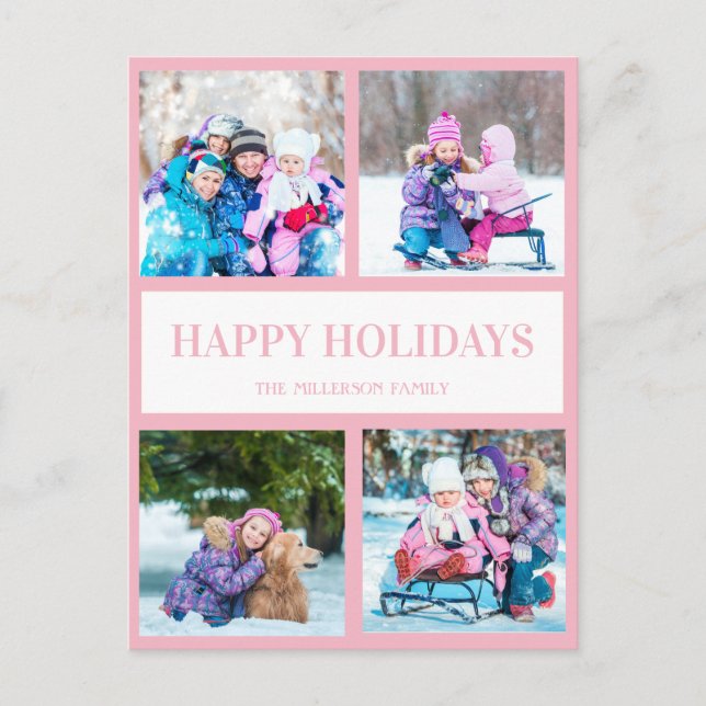 Tarjeta de Felicitación de Navidad con Foto Multi  (Anverso)
