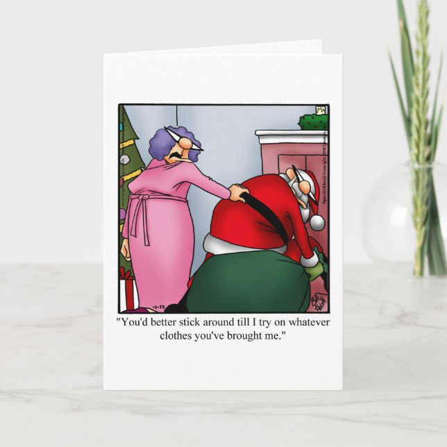 Tarjeta de Felicitación de Navidad con Humor Diver (Anverso)