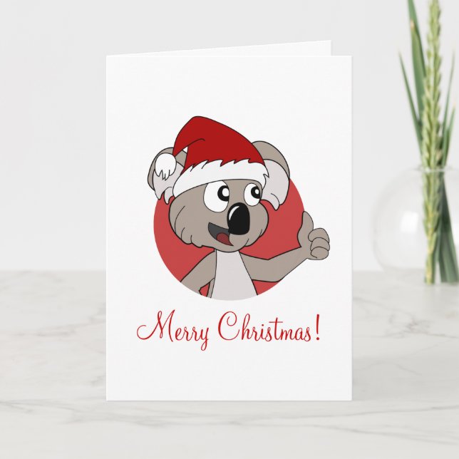 tarjeta de felicitación de Navidad con koala de di (Anverso)