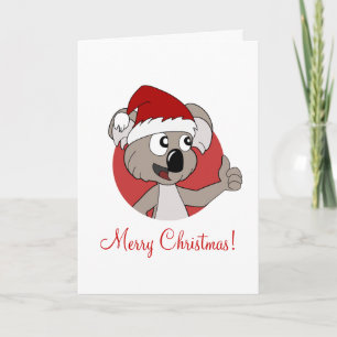 tarjeta de felicitación de Navidad con koala de di