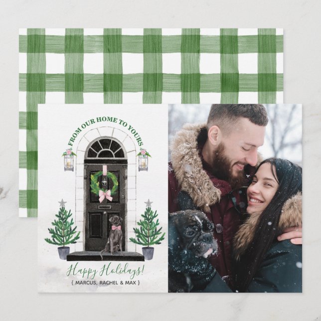 Tarjeta de Felicitación de Navidad con Labrador Re (Anverso / Reverso)